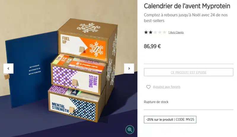 Calendrier de l’Avent MyProtein se laisser tenter est-il bonne idée cadeau fitness édition 2023 pas cette année