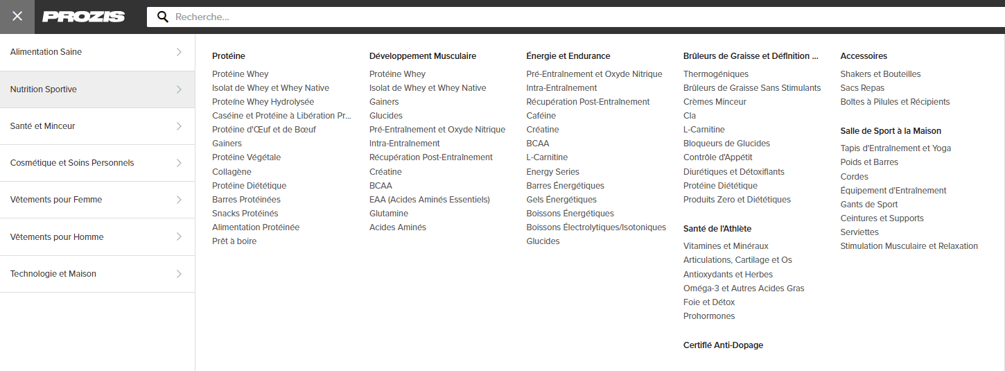 Prozis avis compléments alimentaires supermarché fitness en ligne valent-ils le coup immense catalogue