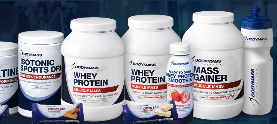 BodyMass Nutrition logo et produits