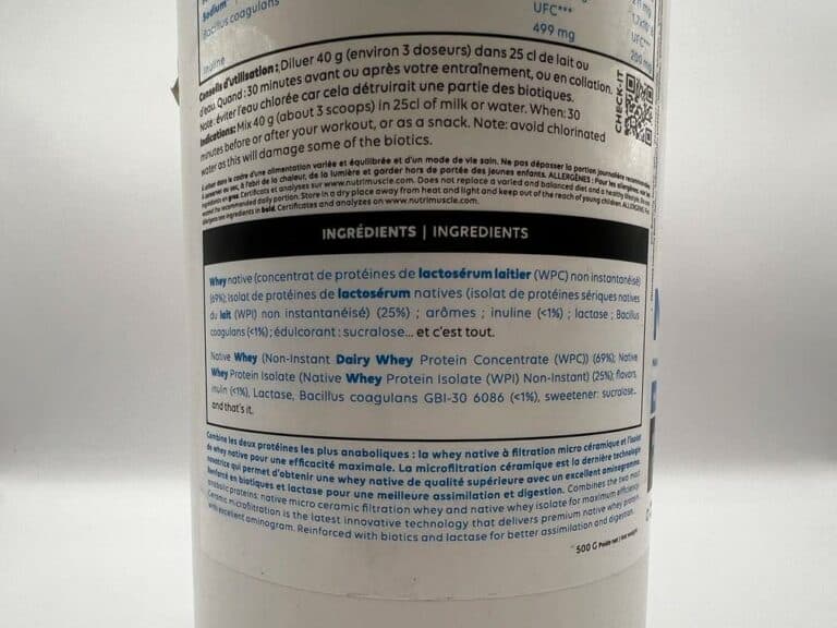 Isolate Native Whey Mix:Musclewhey Nutrimuscle que vaut double protéine test et avis ingrédients composition Isolate Native Whey MixMusclewhey Nutrimuscle que vaut double proteine test et avis ingredients composition