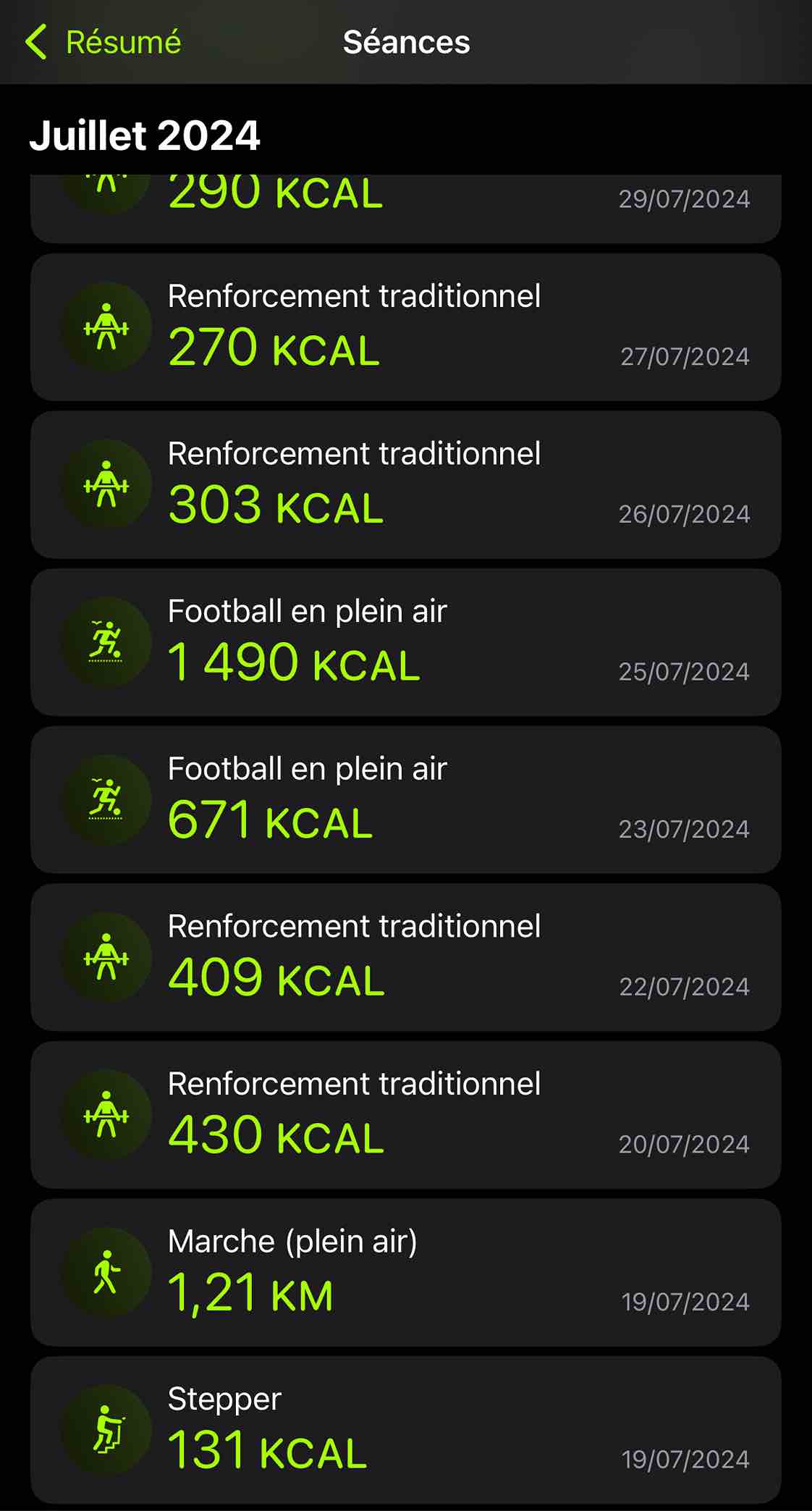 Magnésium³ Nutripure formule gagnante contre stress fatigue test et avis efficace efficacité résumé séances sport juillet 2024 capture d’écran personnelle Capture d'écran personnelle NabFit.fr (datant de juillet 2024) de plusieurs séances de sport (musculation, football en salle et marche en plein air) pendant le test du « Magnésium³ » Nutripure