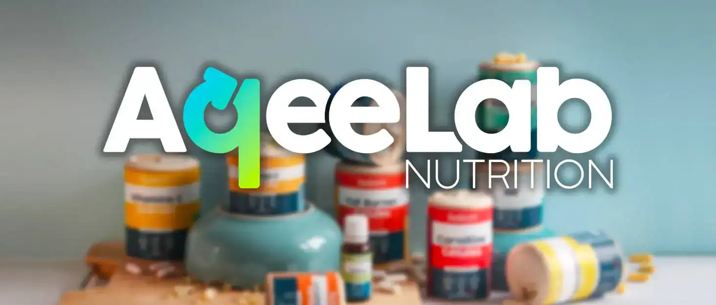 Bannière compléments alimentaires AqeeLab Nutrition Bannière/Logo de la marque de compléments alimentaires AqeeLab Nutrition