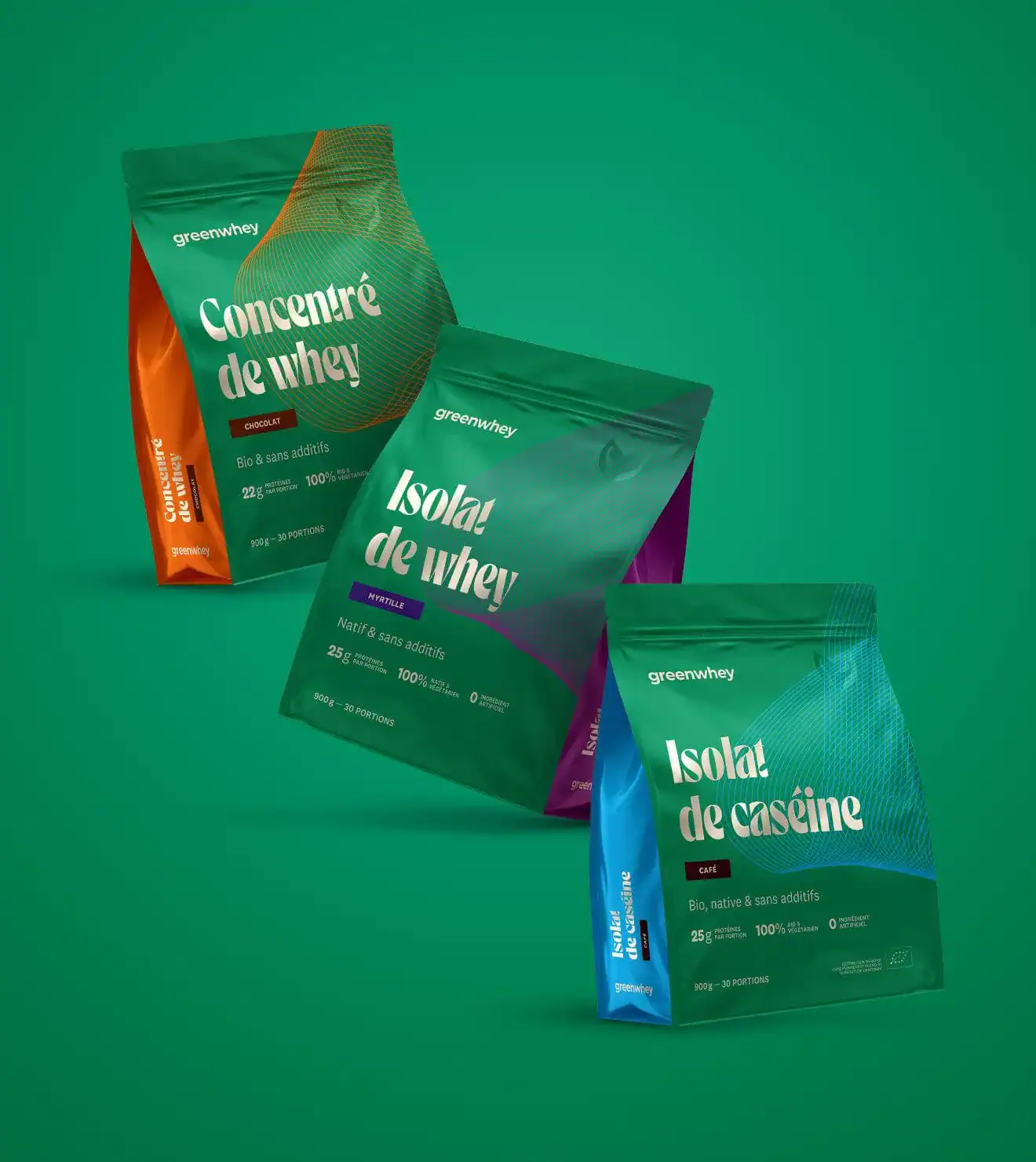 Bannière produits de la marque de compléments alimentaires GreenWhey