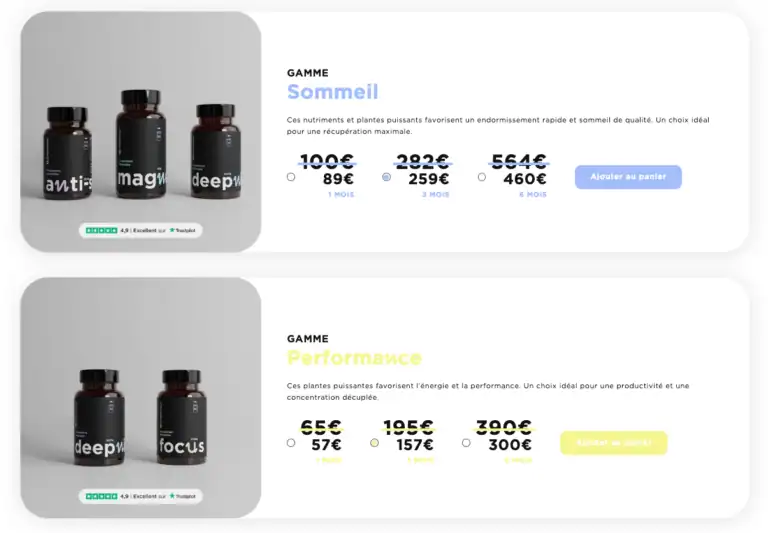 Nutripreneur avis marque optimise performances cognitives physiques gammes produits