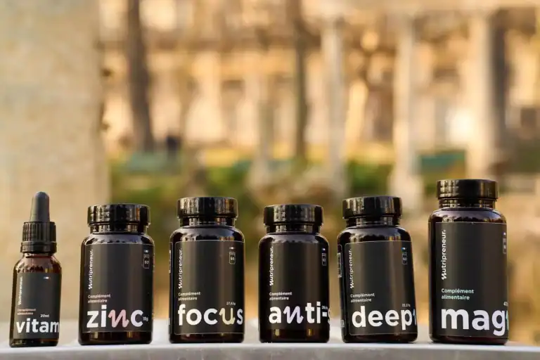 Illustration des compléments alimentaires de la marque Nutripreneur