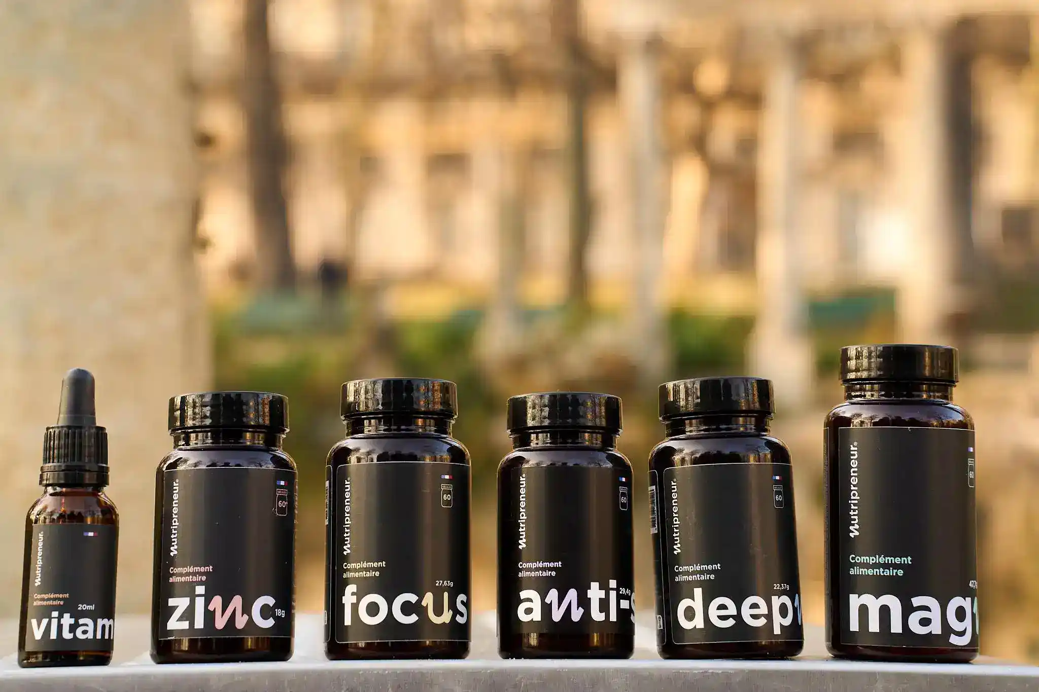 Illustration des compléments alimentaires de la marque Nutripreneur