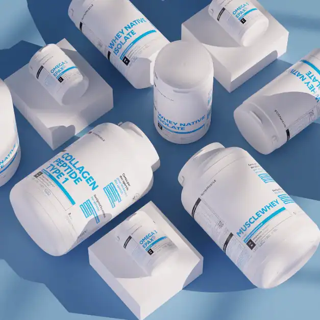 Illustration des compléments alimentaires de la marque Nutrimuscle