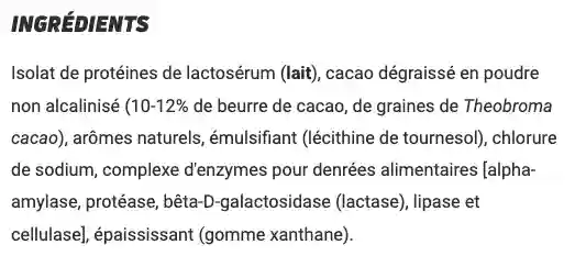 HSN Store avis revue marque compléments espagnole anti crise test avis ingrédients composition Capture d'écran de la liste d'ingrédients de la whey Evolate 2.0 de la marque de compléments HSN Store