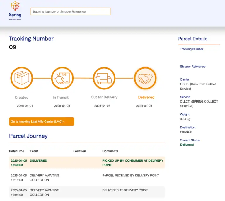 HSN Store avis revue marque compléments espagnole anti crise test avis livraison personnelle Capture d'écran du suivi de livraison d'une commande de la marque HSN