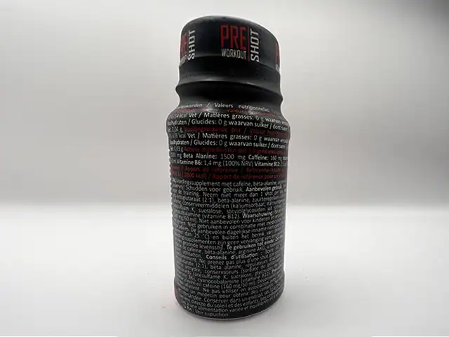 Pre-Workout Shot XXL Nutrition petit prix petite efficacité Mon test booster proposé chez Action ingrédients composition Pre Workout Shot XXL Nutrition petit prix petite efficacite Mon test booster propose chez Action ingredients composition