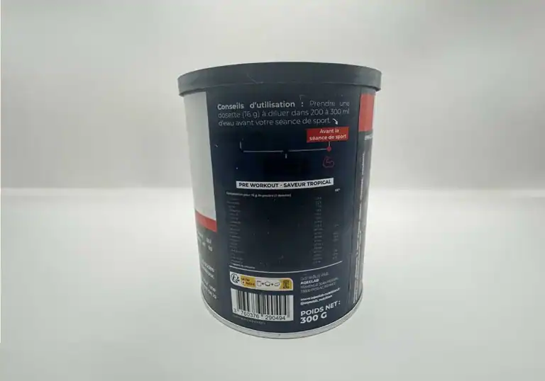 Pre workout AqeeLab Nutrition test avis booster consommable toute heure journee ingredients effets ressentis