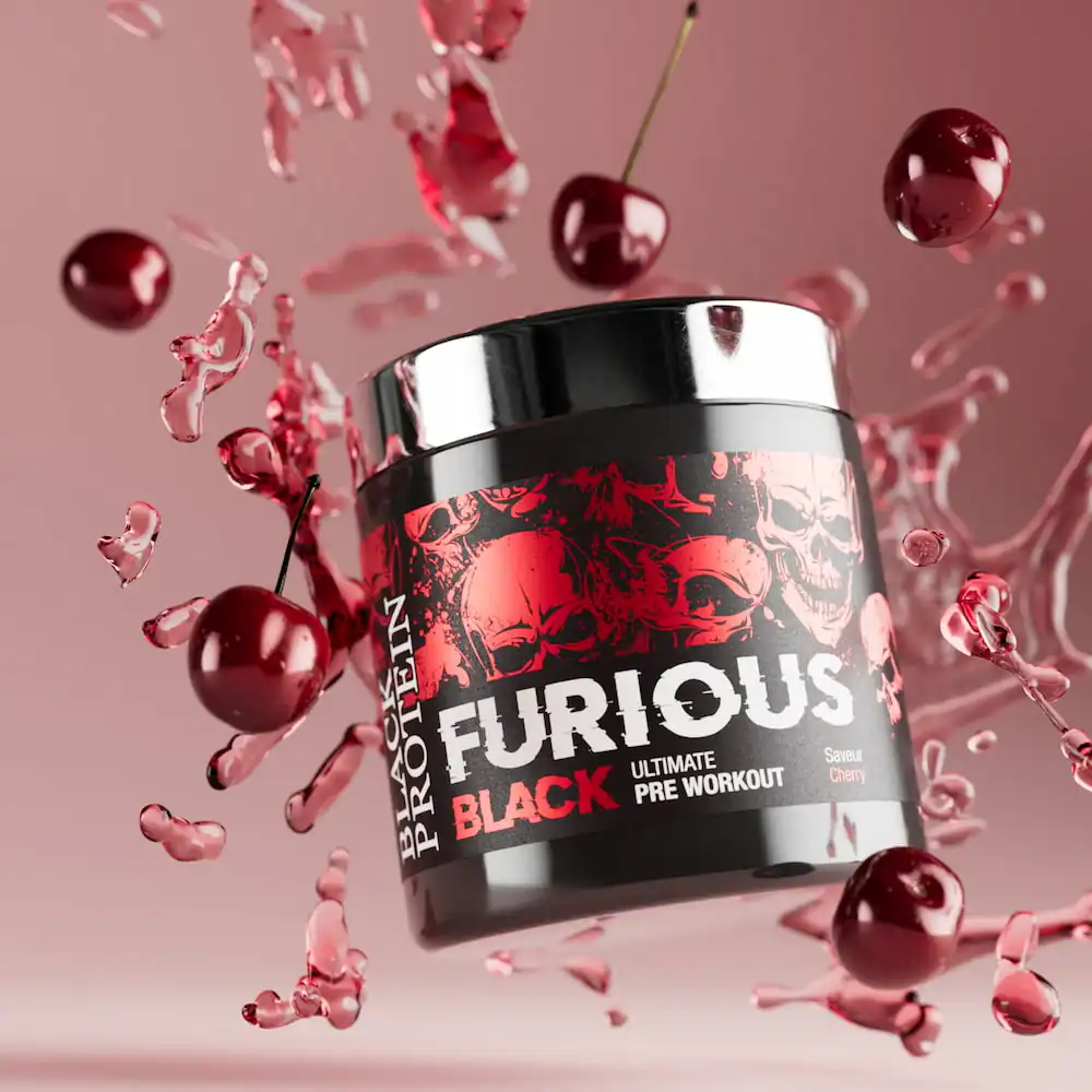 Pre workout Furious Black Protein FitnessBoutique saveur cerise