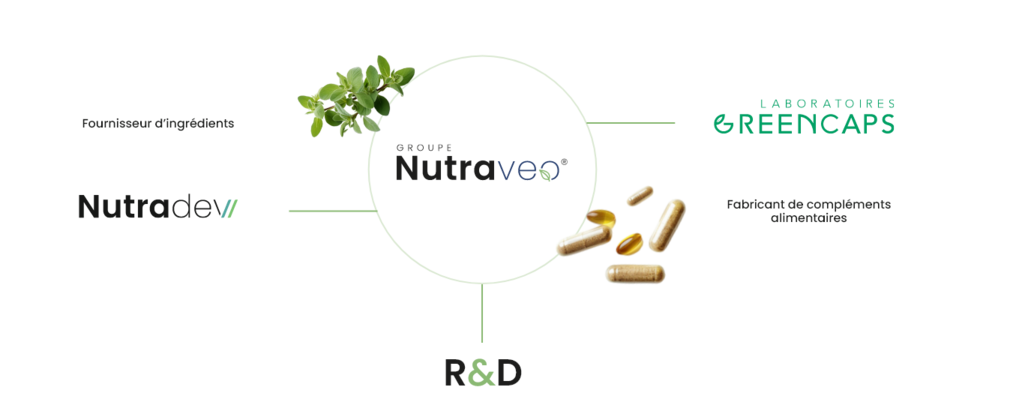 Mon avis produits Dynveo marque hauteur exigences ecosystème nutraceutique Thomas André Infographie des entreprises et marques du groupe Nutraveo dont fait partie la marque de compléments alimentaires Dynveo