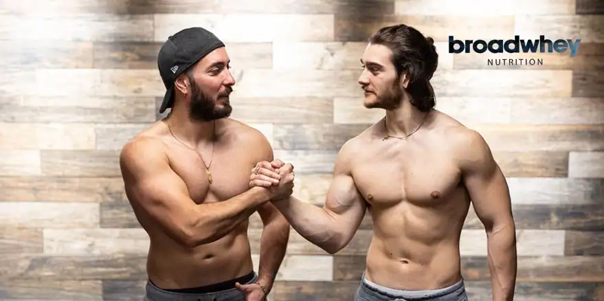 Photo personnelle des fondateurs Broadwhey Nutrition Avner Peres et Alexis Mathieu