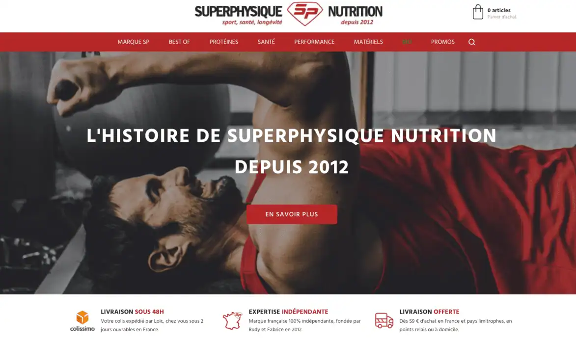 Capture decran site SuperPhysique Nutrition