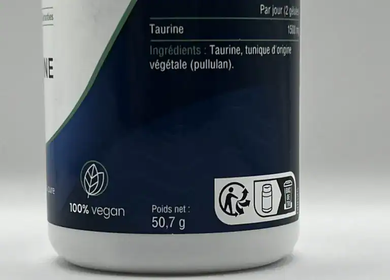 Taurine Dynveo complement pas cher et TRES efficace test avis qualite Vegan