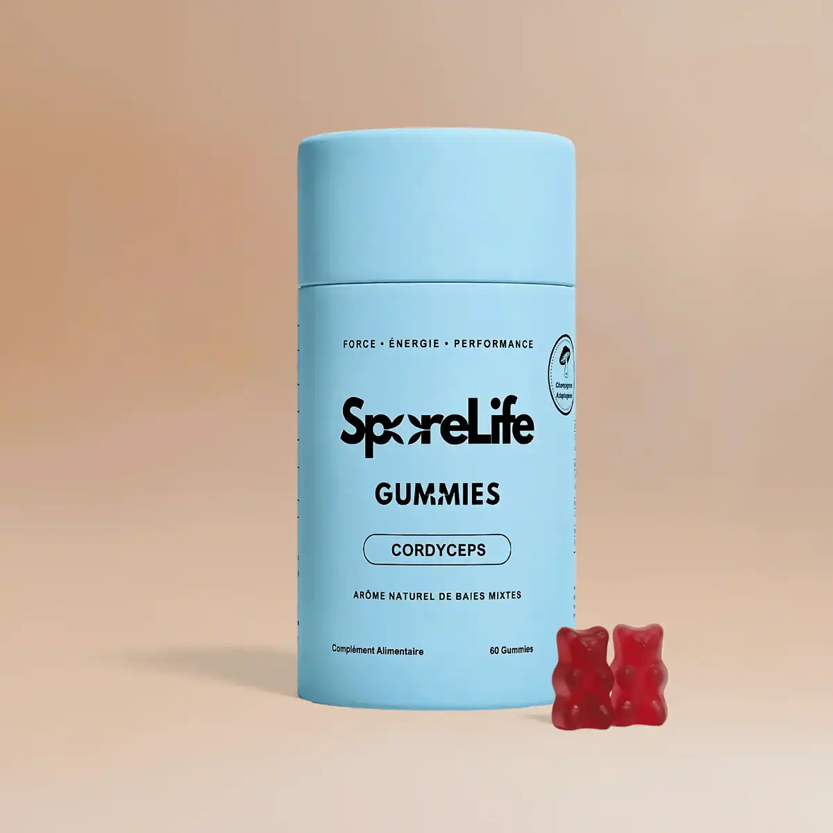 Gummies Cordyceps Power SporeLife — complément alimentaire énergie et endurance sportive