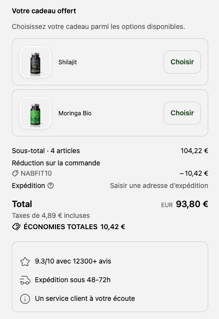 DeÌmonstration code promo NabFit.fr Nutrimea panier (2) Demonstration code promo NabFit.fr Nutrimea panier 2