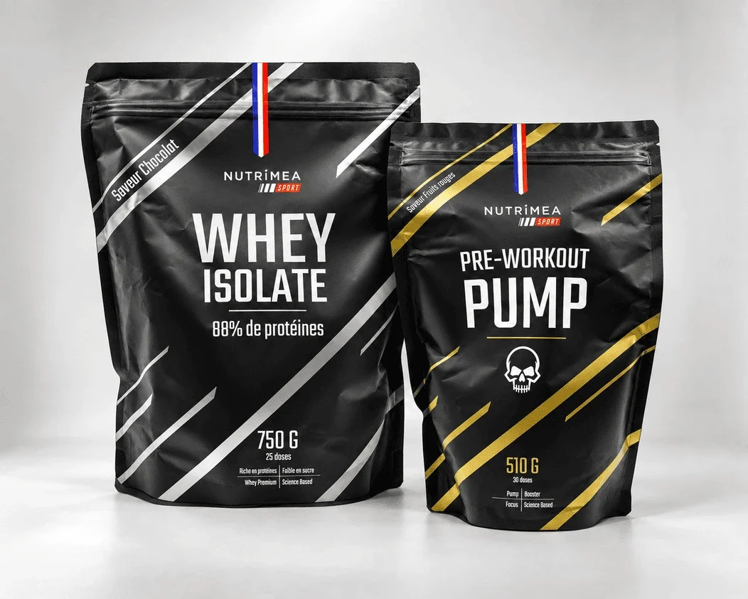 Nutrimea avis référence marques compléments alimentaires généralistes occasion essayer Photo personnelle NabFit.fr de l'isolat de whey et du pre-workout de la marque de compléments alimentaires Nutrimea